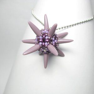 Handwoven Spiked purple ooak pendant